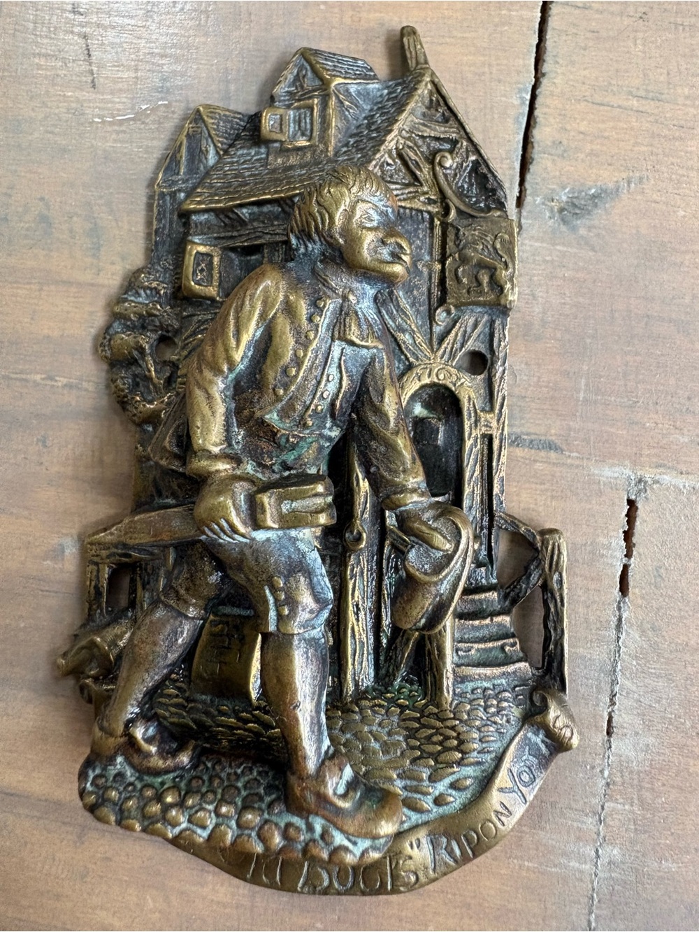 English Cast Brass Door Knocker depicting the legendary 18th-Tom Crudd